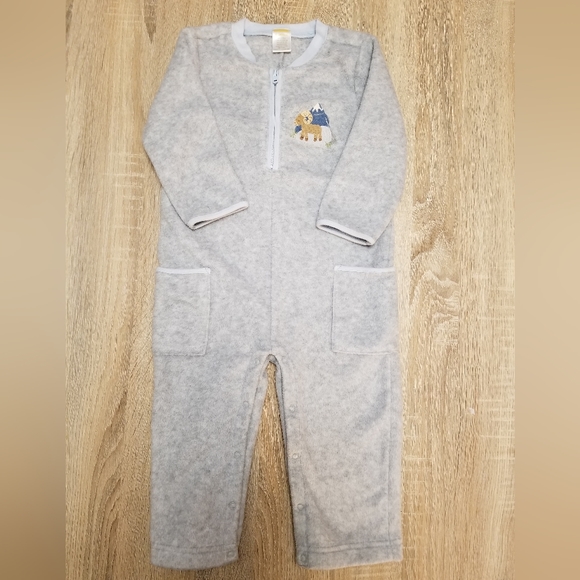 WARM!!! 2006 (v)guc Gymboree 18-24 baby boy fleece snap romper "Wooly Pals" - Picture 3 of 10